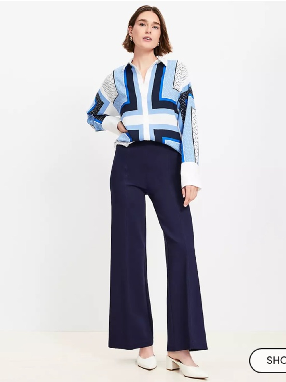 New w Tag: LOFT Ponte Wide Leg Pants. Navy Blue. Size XL